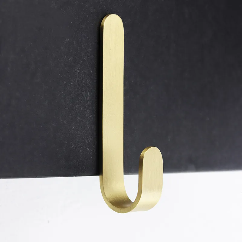 Set Of 4 Brass Ikea Towel Bar Hooks Small, Nail Free Hook For Wall