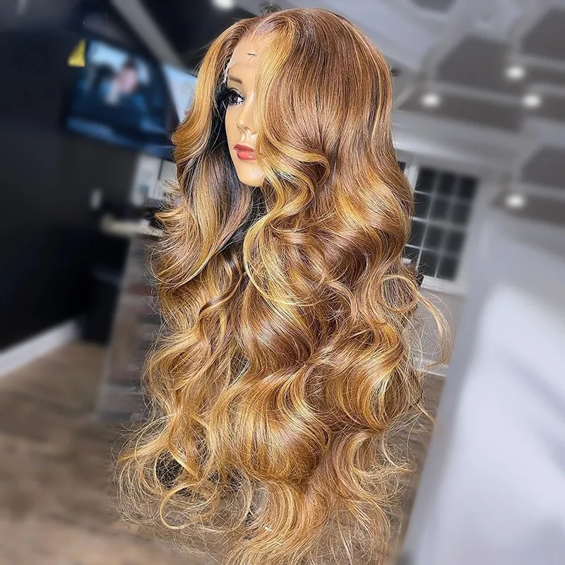 Highlight Wig Human Hair Body Wave 13x4 French Lace Frontal  display picture 3