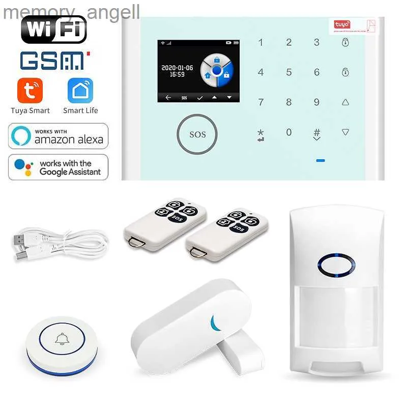 Alarm systems TAIBOAN Tuya Smart WIFI GSM Security Alarm System Works With Alexa Home Burglar Motion Detector 433MHZ Smoke Door Window Sensor YQ230927