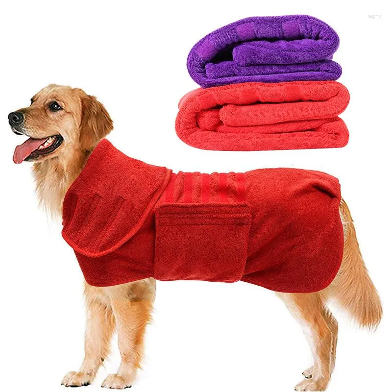 Hundhalsar Pet Bathrob Bath Handduk Superabsorberande kattinpackning Snabbtorkande fiberförsörjning