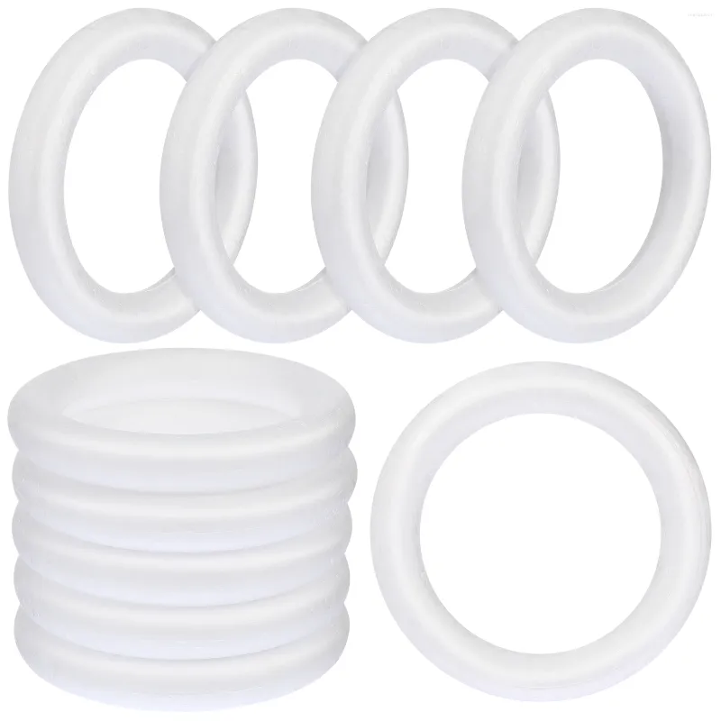 Decorative Flowers 10 Pcs Ring Kids Foam Wreath Rings Small Painting Supplies Round White Large Child