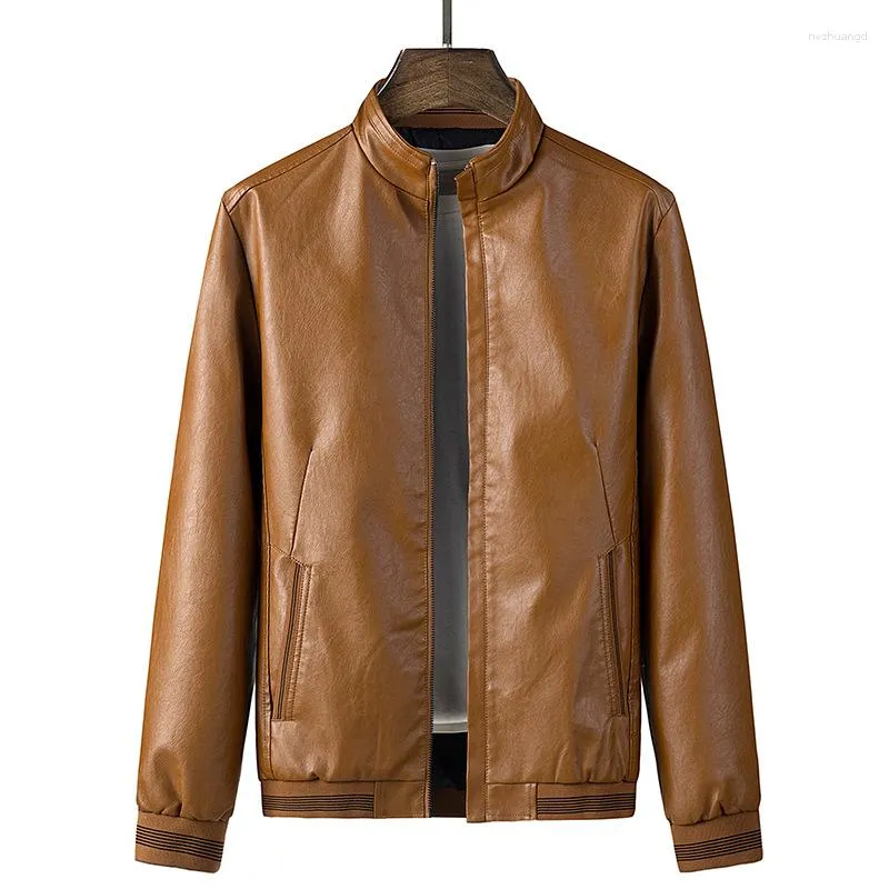 Pele masculina 2023 primavera casual casaco de couro outwear moda motor bicicleta outono jaqueta do plutônio negócios coreano gola