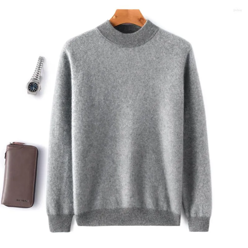 Maglioni da uomo Autunno/Inverno Pura lana Abbigliamento resistente al freddo Girocollo Tinta unita Pullover Maglione traspirante alla moda