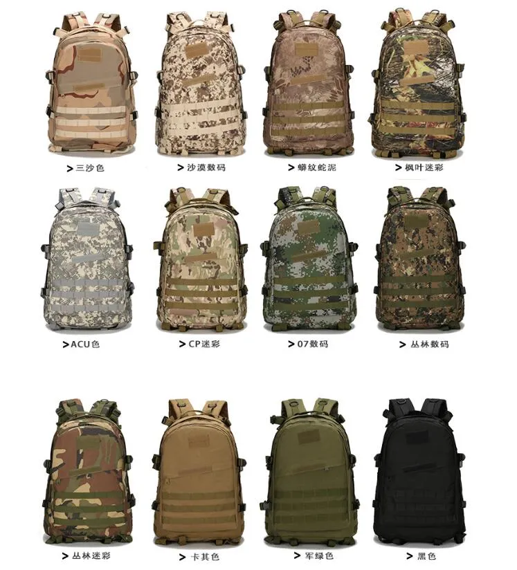 45L Outdoor Tactische Rugzak Grote capaciteit Oxford Schoudertas Waterdicht 900D Gym Trekking Molle Rugzak Camouflage Bagage Organizer Reisrugzakken