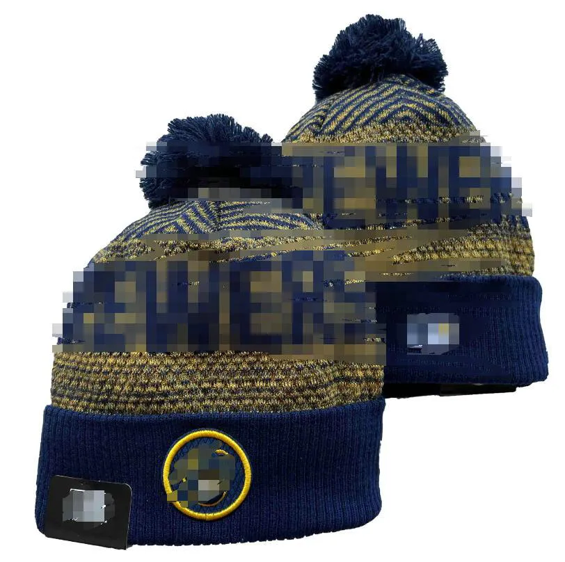 Berretti Brewers Beanie Toppa laterale della squadra di baseball nordamericana Sport invernale in lana Cappello lavorato a maglia Berretti con teschio A1