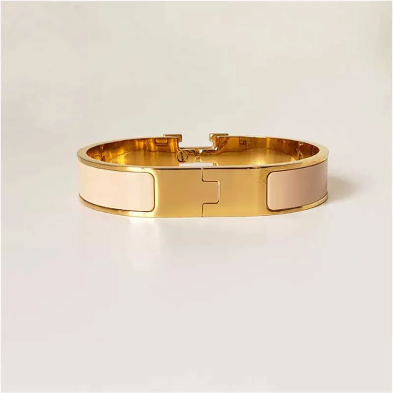 Klassieke armband 18k gouden armband voor mannen emaille dames manchet minnaar 12MM breed met GNAD