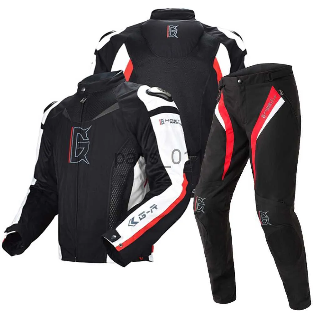 Andra kläder Summer Jacket Mesh Motorcykeljacka Men Titanium Motocross Suits Jacket Pants Motocross Protective Gear Armor Riding Clothing X0926