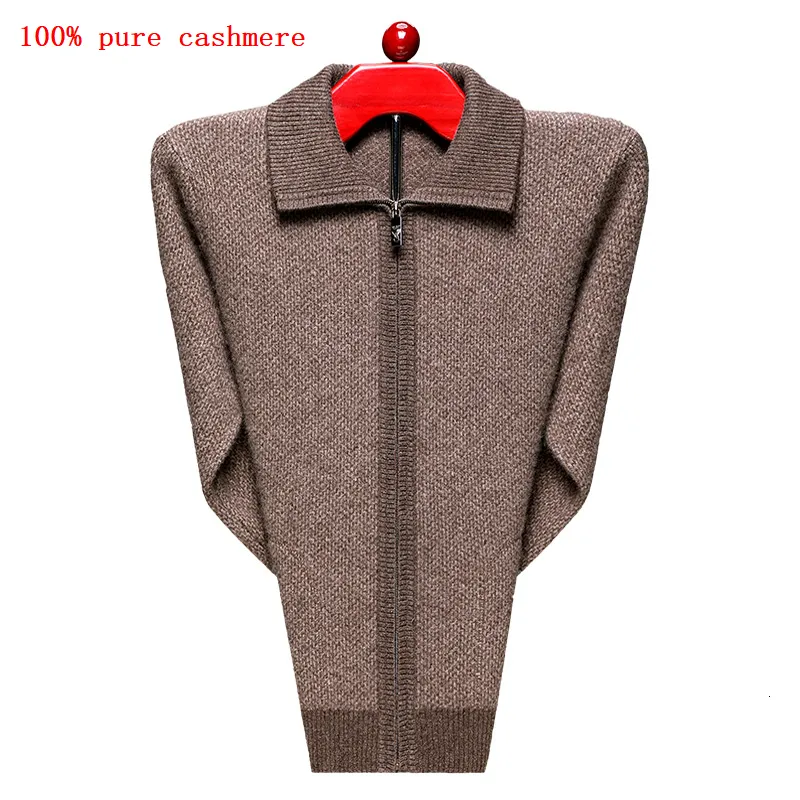 Men's Sweaters Arrival Fahsion High Quality 100% Pure Cashmere Sweater Cardigan Men's Thickened Jacket Size XS S M L XL 2XL 3XL 4XL 5XL 230923