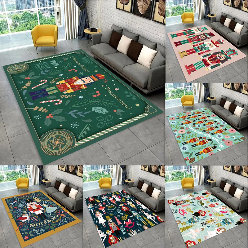 Carpets Nutcracker Christmas Tree Carpet Childrens Game Anti Slip Floor