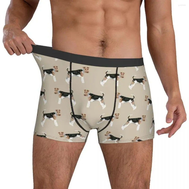 Unterhose Wire Terrier Unterwäsche Hundeliebhaber Herrenhöschen Bedruckter atmungsaktiver Trunk Trenky Shorts Slips Große Größe 2XL