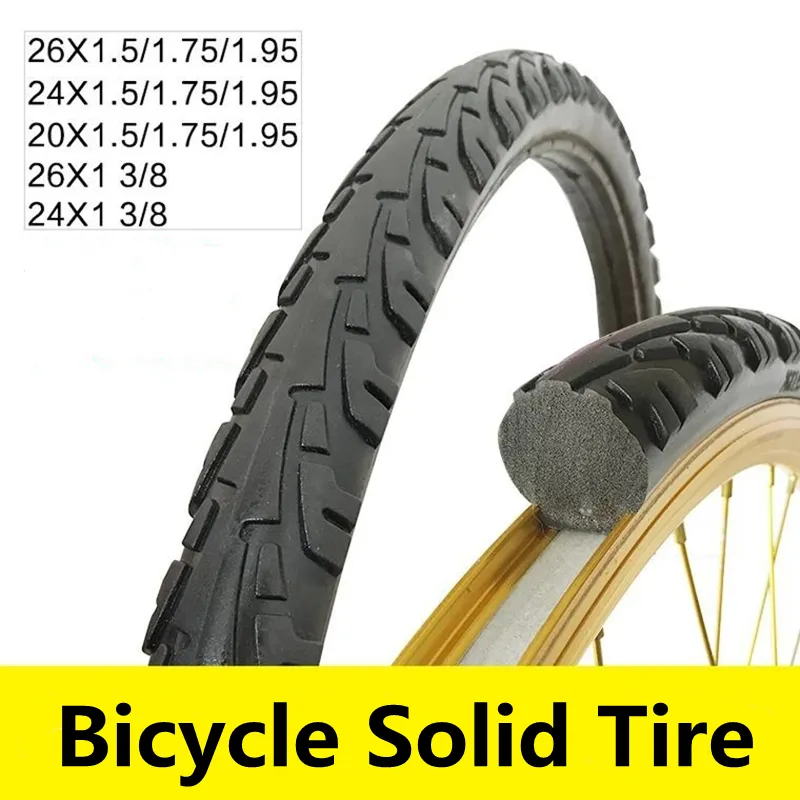 Bike Groupsets Bicycle solid tire 202426 inch x1501951 38 bicycle tires 26 mtb Anti Stab Riding MTB for road bike tyre 230925