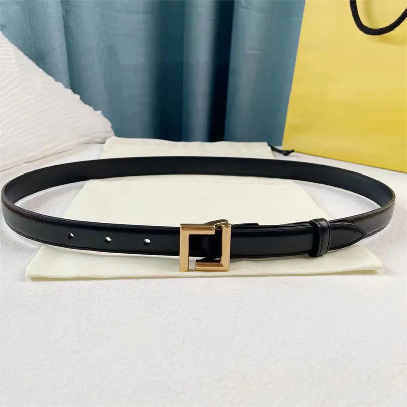 Fashion Woman Belt Designer F Leather Belt Lady Luxury Leash Black Brown Waistband 2cm Width Girdle With Letter Golden Buckle Cintura