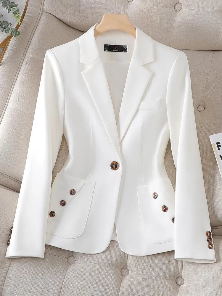 Women's Suits Yibaka Long Sleeve Office Ladies Blazer Women Black Blue White Female Business Work Wear Slim Formal Jacket For Autumn Winter
