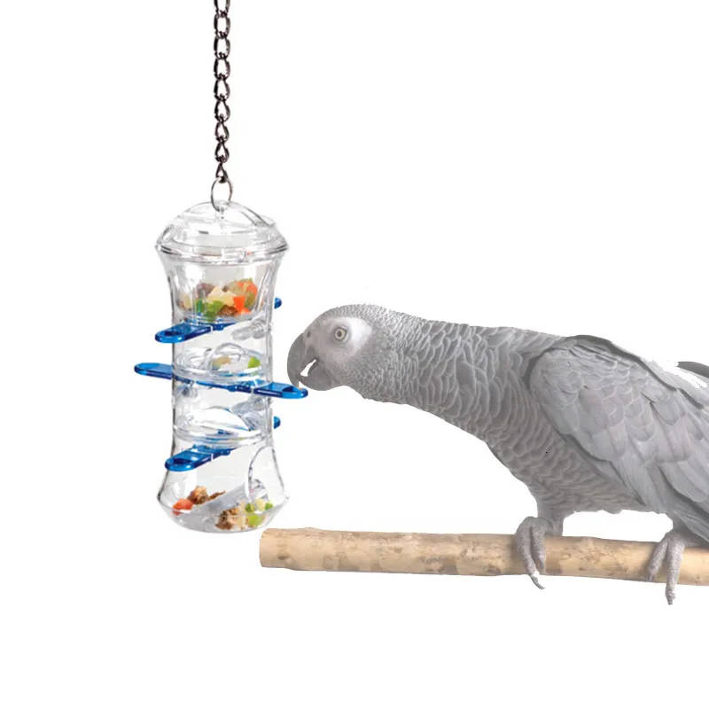 Autres fournitures pour oiseaux CAITEC Jouets pour perroquets Poussez et tirez Porte-traitement interactif Jouet de recherche de nourriture résistant aux morsures pour perroquets de taille moyenne à grande 230925