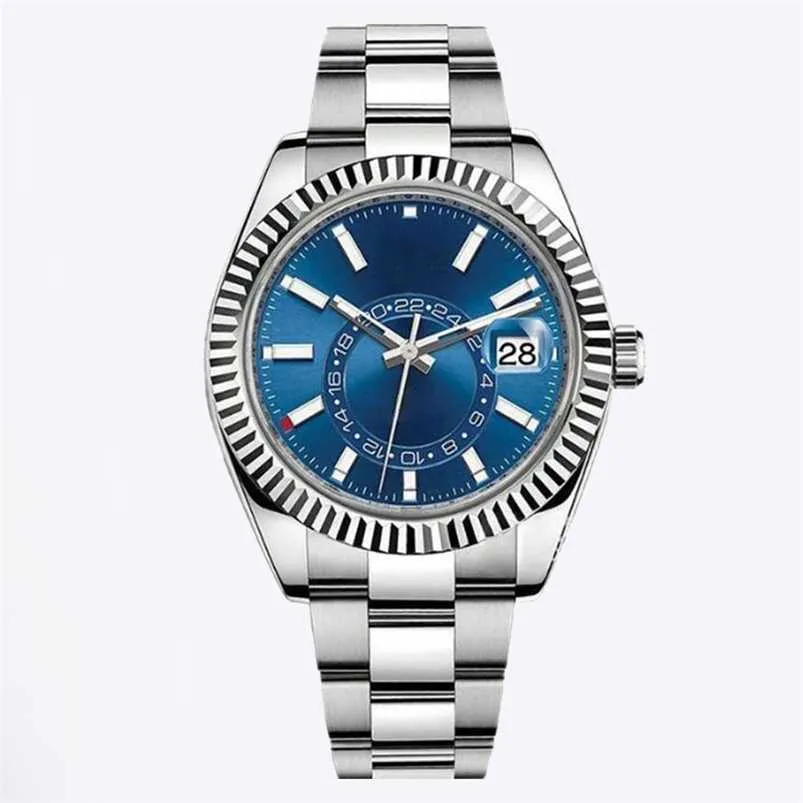 Clean Factory Skydweller Rolaxs Watch Quartz Movement 40mm Waterproof Stainless steel Sky Dweller Navy machine 8215 Calendar 41mm De Luxe Blue table