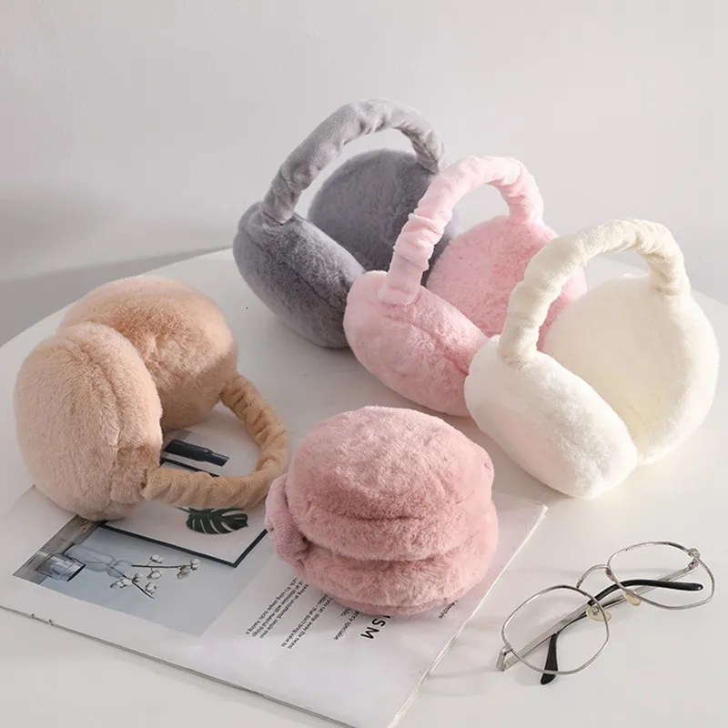 Ear muffs macio pelúcia orelha mais quente inverno quente earmuffs para mulheres moda sólida earflap ao ar livre proteção fria orelha-muffs orelha capa 230926