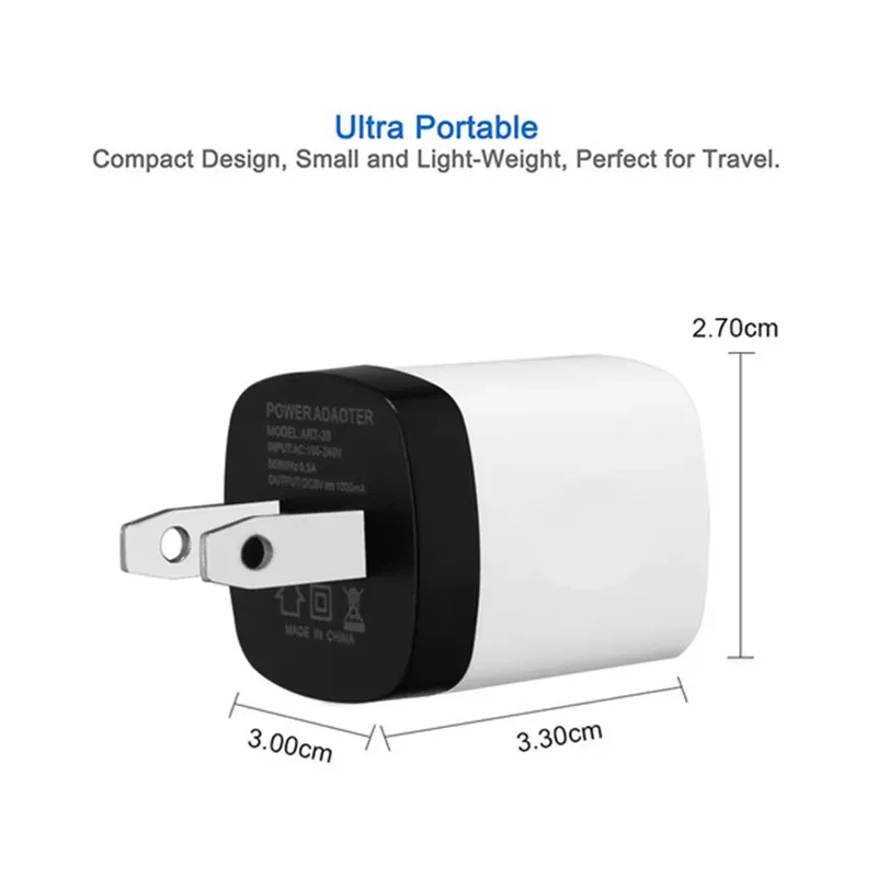 Wall  Travel Adapter 5V 1A Colorful Home US Plug USB  For Android Phone Tablet PC Universal USA Version