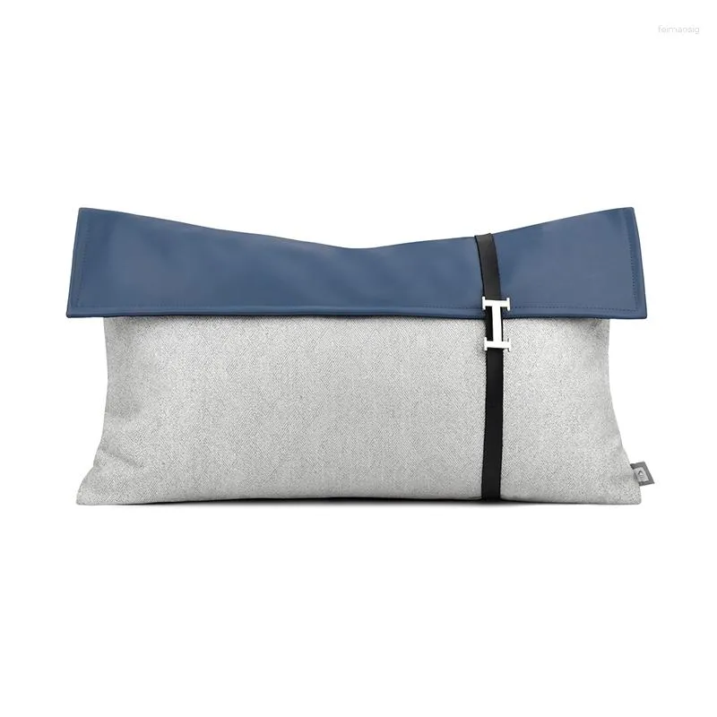Kudde nordiska moderna omslag 30x50 cm ljusblå midja kudde hem dekorativ s för vardagsrumssoffa