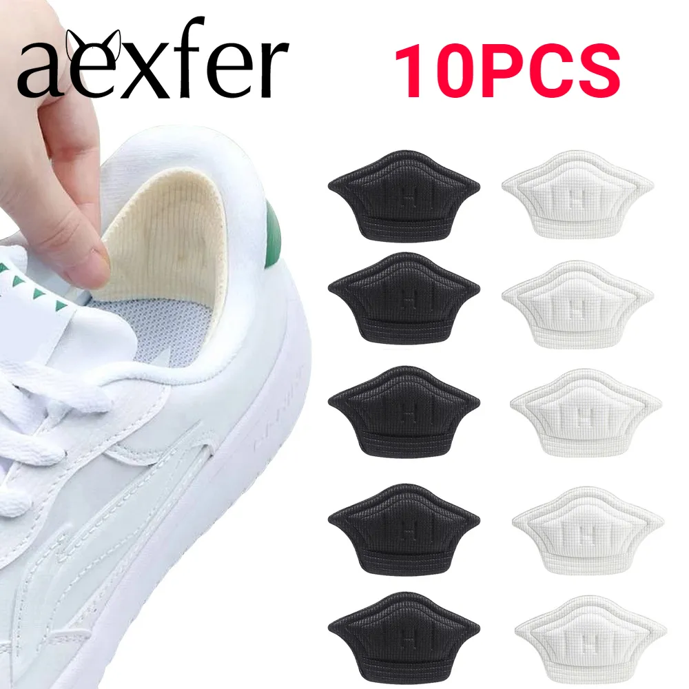 Pièces de chaussures Accessoires 10pcsset Semelles pour chaussures Patch Coussinets de talon Sport Taille réglable Pieds Pad Semelle Protecteur Autocollant arrière 230925