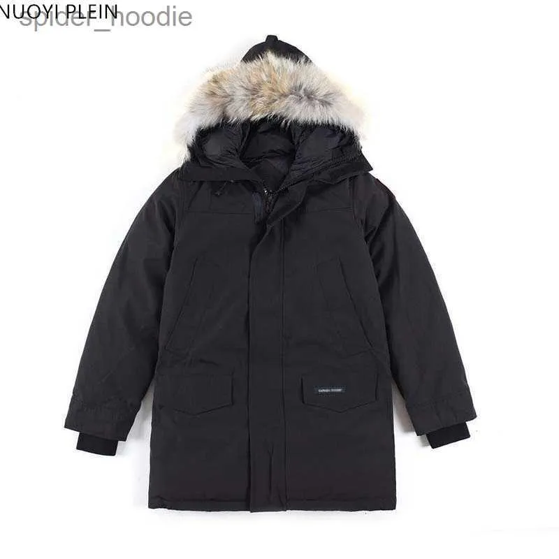 Herrarna Down Parkas Canadian Down Jacket Men's Coat Parka Expedition 95% White Down Snow Coat Mane Coat Jacket 2602m S-2XL L230926