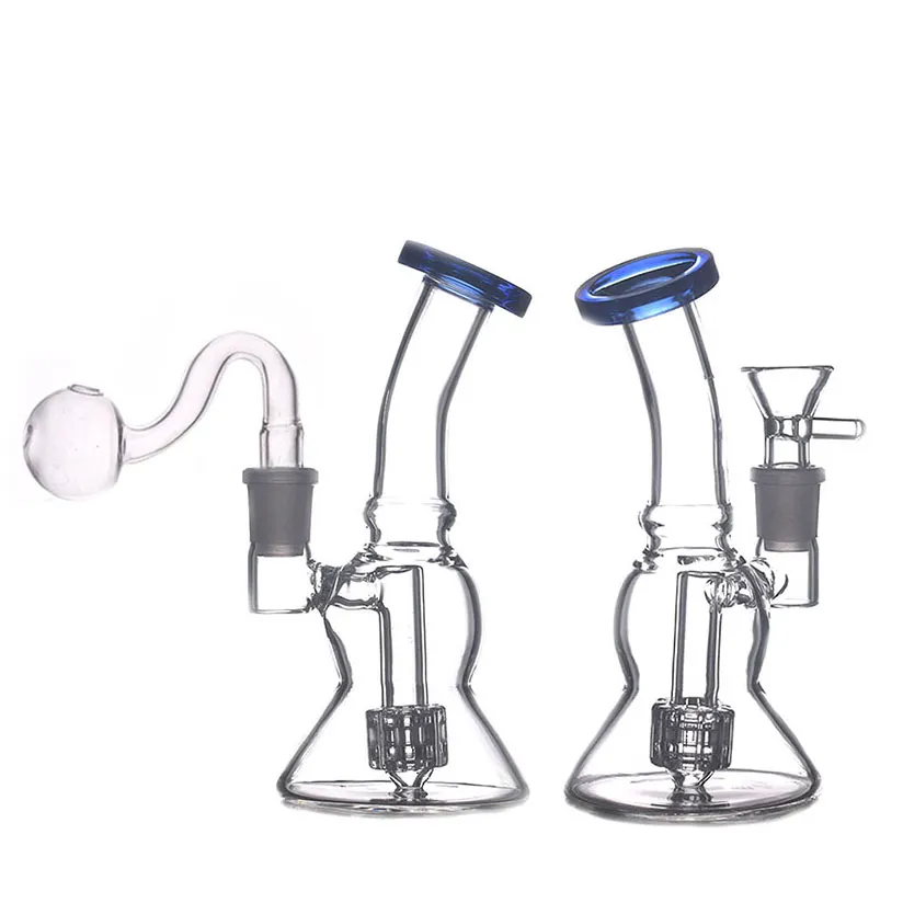 Narghilè da 5,5 pollici Bong a bicchiere piccolo Soffione doccia Perc Oil Rigs Matrix Birdcage Percolatore Bong in vetro Tubi dell'acqua congiunti da 14 mm con tubo bruciatore a olio in vetro maschio Dhl gratuito