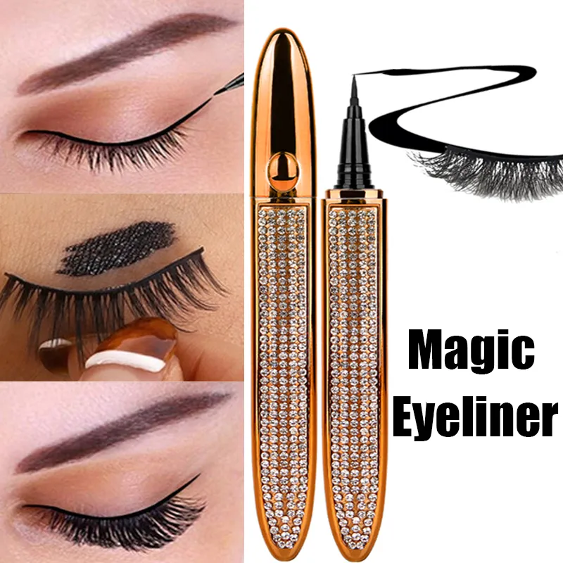 Eye Shadow Liner Combination Magic Self Adhesive Eyeliner Pencil No Glue Magnetic Waterproof Anti smudge Quick Drying Eyelashes Sticking liner Pen 230926