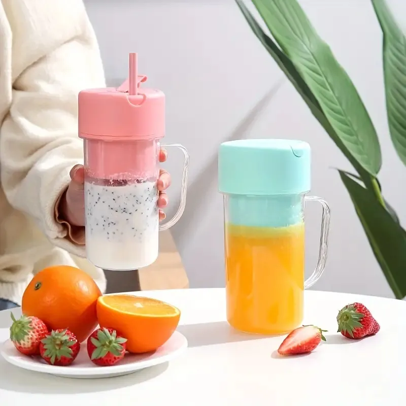 Mini Tragbare Elektrische Entsafter Entsaftungsbecher, Obst Orange Zitrone Milchshake Mixer Automatische Smoothie Frischepresse Mischbecher Geschenke Für Freundin, Camping