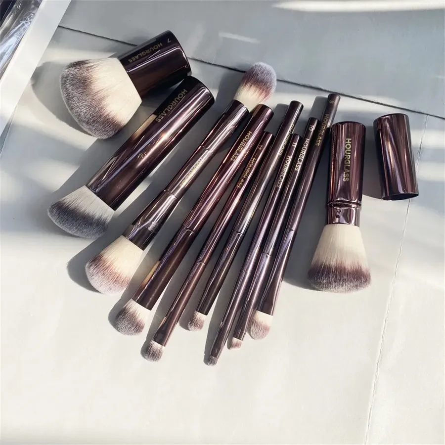 Hourglass Makeup Borstes 10st Set Foundation Powder Eye Shadow Creas Concealer