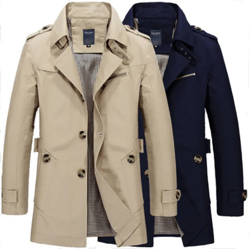 Płaszcze męskie 2023 Casual wełniany płaszcz w długiej koreańskiej wersji Slim Windbreaker Fabric 230925