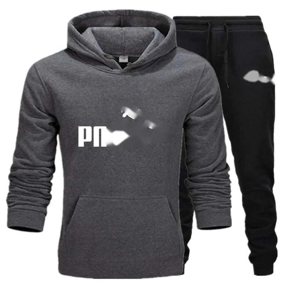 Sweat-shirt pour hommes Pnmaa Top qualité et automne hiver pull à capuche en peluche ensemble version coréenne pour hommes ensemble de sport à la cheville étudiant deux pièces