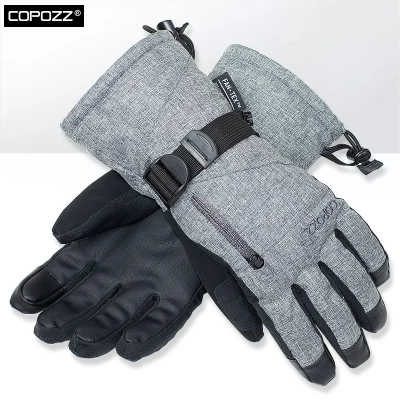 Лыжные перчатки COPOZZ унисекс, варежки для сноуборда, 30 градусов, сенсорный экран, мотор снегохода, водонепроницаемые, термоснежные, 230926