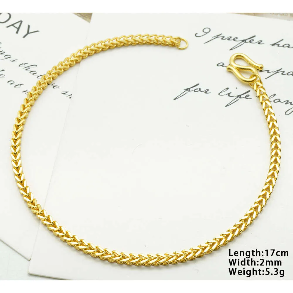 24k Gold Filled Over Silver Linked Heart Chain Bracelet Womens Small 7-1/4