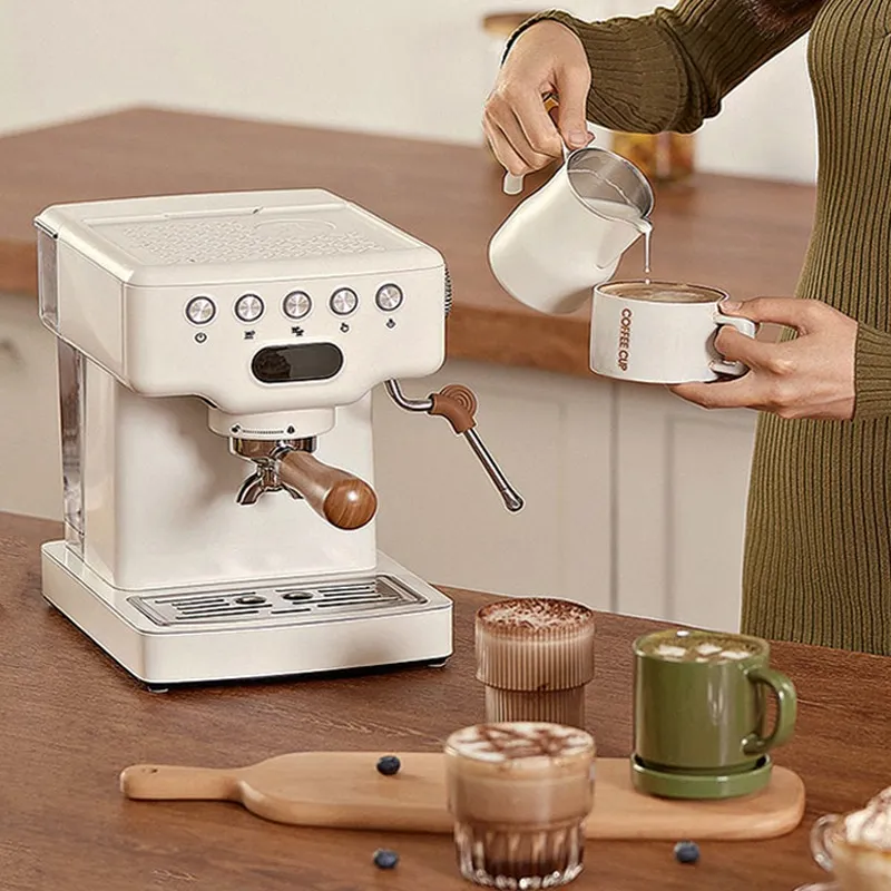 Espresso Coffee Machine Italian Coffee Maker Semi-automatic 20bar Pump  Pressure Cappuccino Latte With Steam Milk Frother