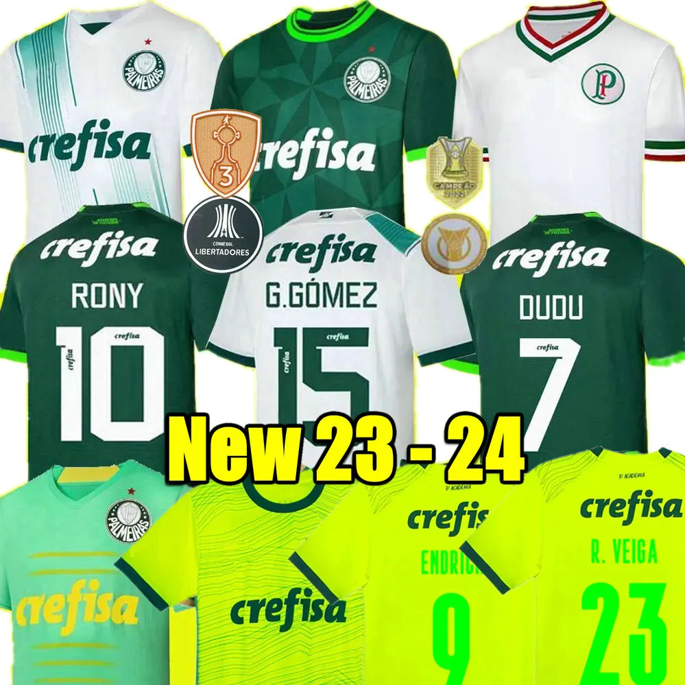 G.GOMEZ 23 24 Palmeiras FUSSBALLTRIKOT 25 Champions HOME GREEN DUDU RONY 2023 2024 GK Palmeira Away ZE RAFAEL Willian Fußballtrikots Dritte FELIPE MELO WESLEY Frau