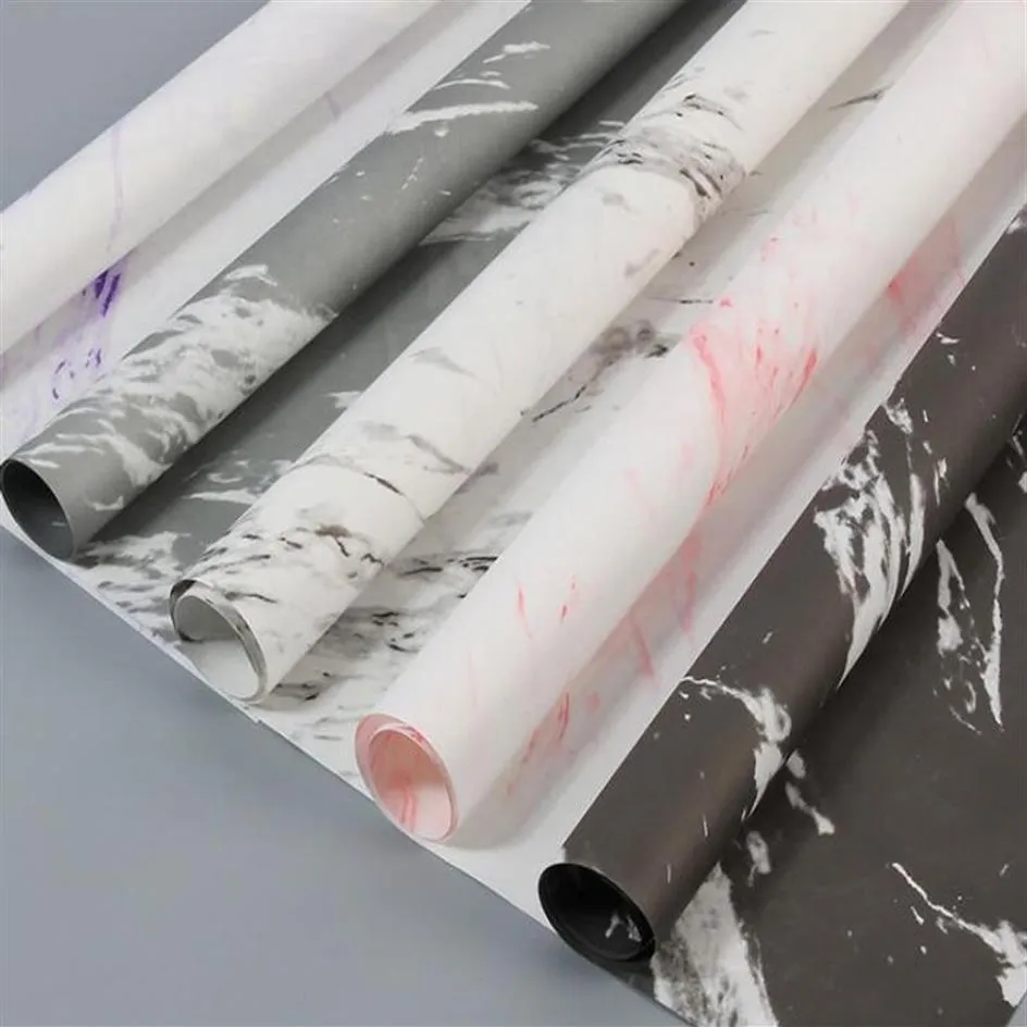 Marmeren verpakkingspapier Marmeren schilderij Cadeaupapier Bloemverpakkingspapier Pakketmateriaal DIY-handwerkbenodigdheden261x