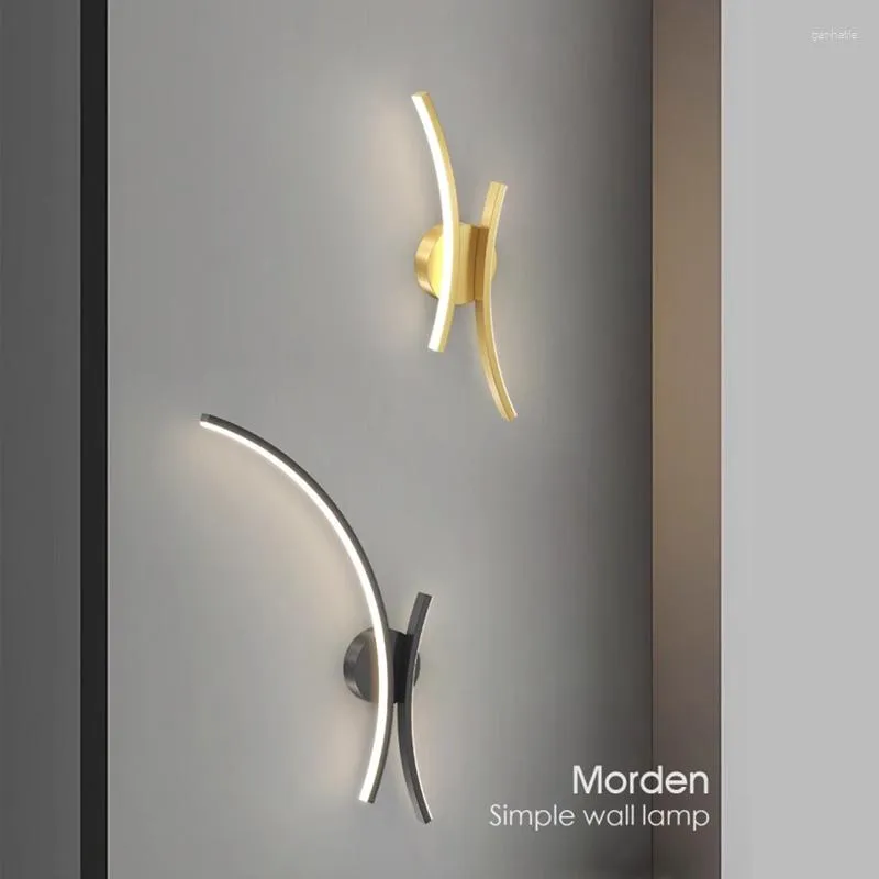Lampada da parete ASCELINA Lampade a LED minimaliste Linea creativa Corridoio Camera da letto Soggiorno Studio Sfondo Decorazione della casa Estetica