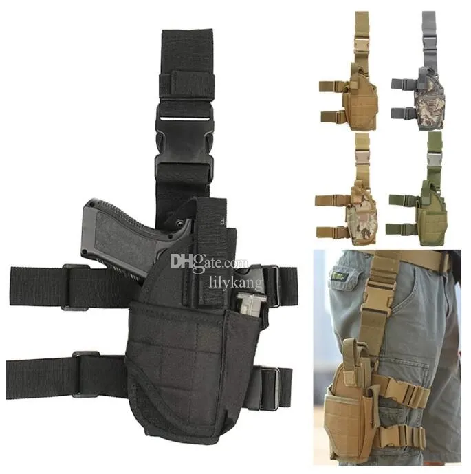 Açık taktik çantalar evrensel damla bacak tabanca kılıfı sağ elle taktik uyluk tabanca torbası torbası bacakları tüm tabancalar için kablo demeti