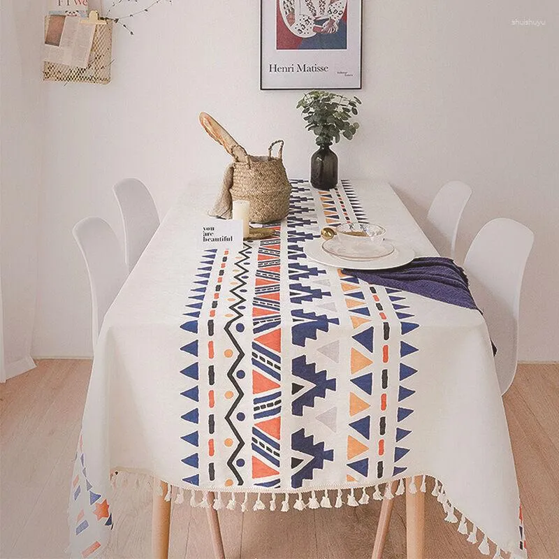 Tkanina stołowa styl etniczny płynny SU Waterproof Chenille Light Luksusowy retro jadalnia