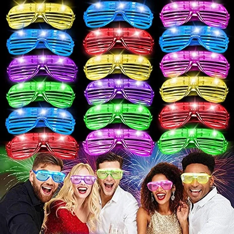 Outros suprimentos de festa do evento 20/10/30/40/50/60 PCs brilham nos óculos escuros LED Light Up Sunglasses Favors Favors Glow Glasses for Kids Adults Party Supplies 230926