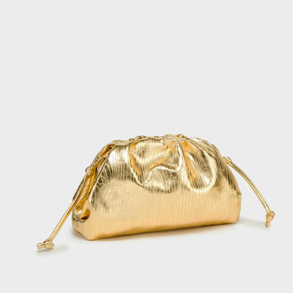 【関税&送料込】V° 73 Bags Golden DHgate.com:Womens Gold Clutch Bag - Chic Woven Dumpling