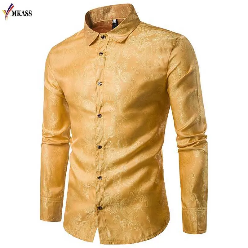 2019 New Brand Men Shirt Embroidered Pattern Long Sleeve Men