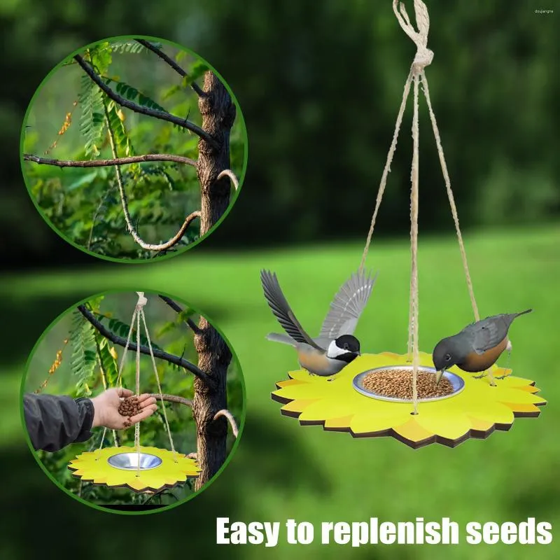 Inne zaopatrzenie ptaków drewniane wiszące podajnik dozownik karmy dla zwierząt na zewnątrz dla latającego zwierząt ogród kreatywne leniwe podajniki narzędzia pijące