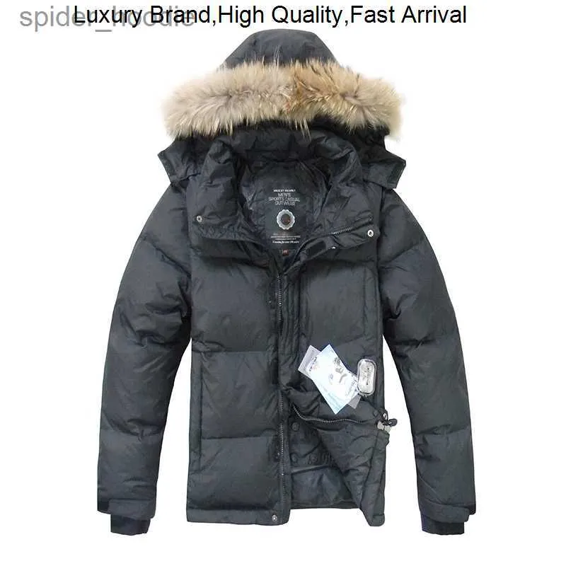 Herrarna Down Parkas Hot 2023 Sale Duck Coat Raccoon pälsvattentät huva ner S Mens Winter Jacket Gratis frakt L230926