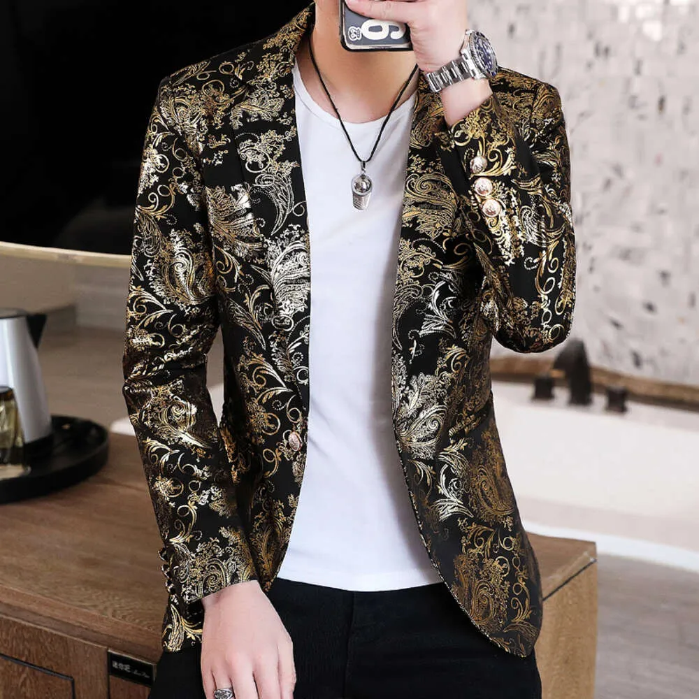Spring New Bronzing Men Boutique Fashion Slim Fit Jacket 2 582 DHgate