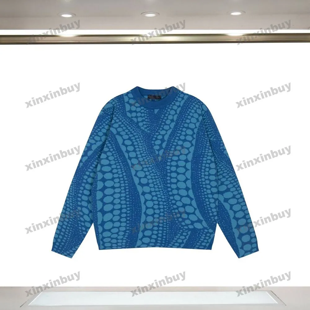 Xinxinbuy Men Designer Bluza bluza z kapturem Paris Dypkin Dots List Jacquard Women Black White Brown Grey XS-2xl