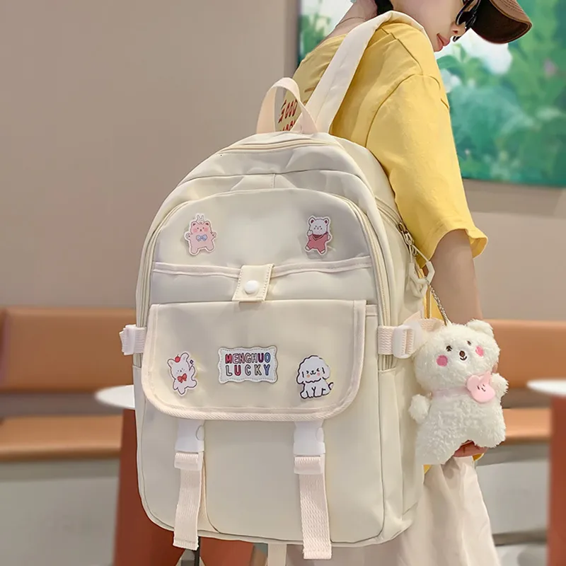 Borse da scuola Borsa da viaggio impermeabile femminile Borsa da libro Kawaii Ragazza alla moda Laptop Zaino universitario carino Studentessa Moda Donna Tempo libero 230926