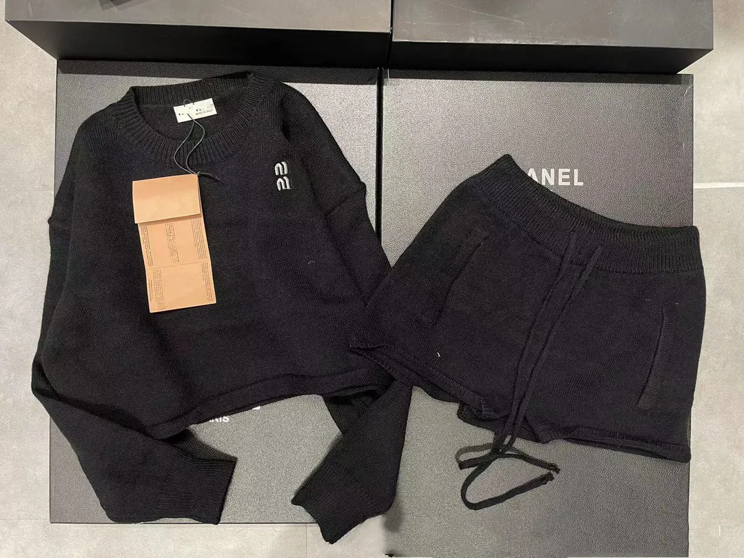 Pull en cachemire brodé avec Logo de Niche, ensemble tricoté, tenue à la mode, début d'automne