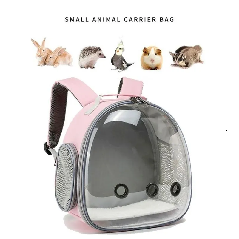 Small Animal Supplies Pet Ryggsäck Hamster Transparent Guinea Pig Sugar Glider Ferret Bag Rabbit Bunny Cage 230925