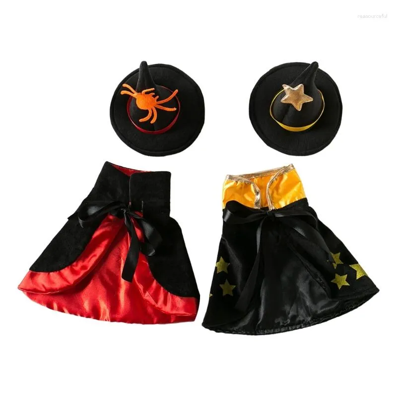 Costumes de chat pour petits chiens, Costume d'halloween pour animaux de compagnie, chapeau de sorcière, cape, tenue de photographie, Costume de Festival de Cosplay moyen 85LC