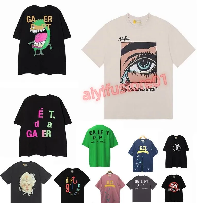 2023Galeries Tee Depts T-shirts Hommes Summer Crew Neck Loisirs Hip Hop Manches courtes Cotons Dessin animé Imprimer Luxurys T-shirts pour femmes Taille S-XL